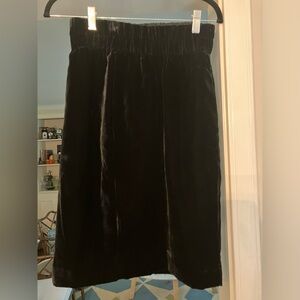 NWT J Crew black velvet skirt